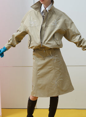 REDREF 烟花烫钻A字裙