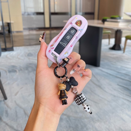 不拆钥匙适用保时捷718钥匙壳卡宴Macan帕拉梅拉taycan911可爱kt