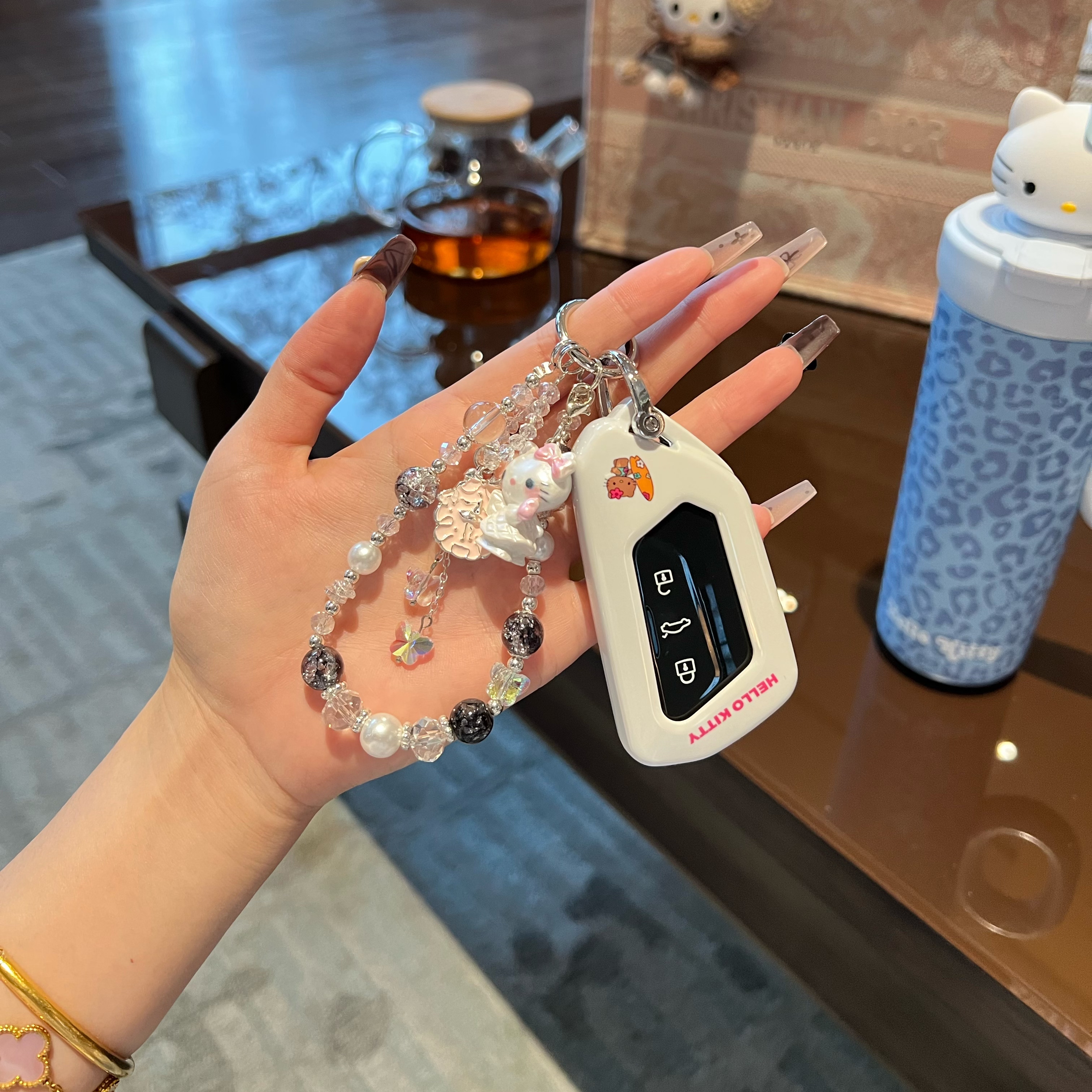 海岛kitty壳适用大众车钥匙套高尔夫8迈腾id34凌渡L扣探歌探岳C图片
