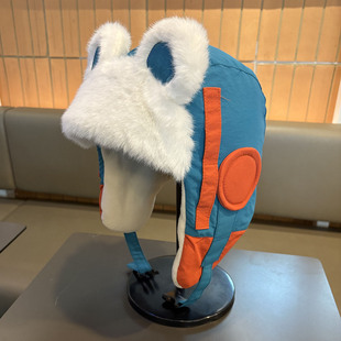 可爱耳朵护耳雷锋帽防寒加绒飞行员帽子女冬季保暖滑雪骑行登山帽