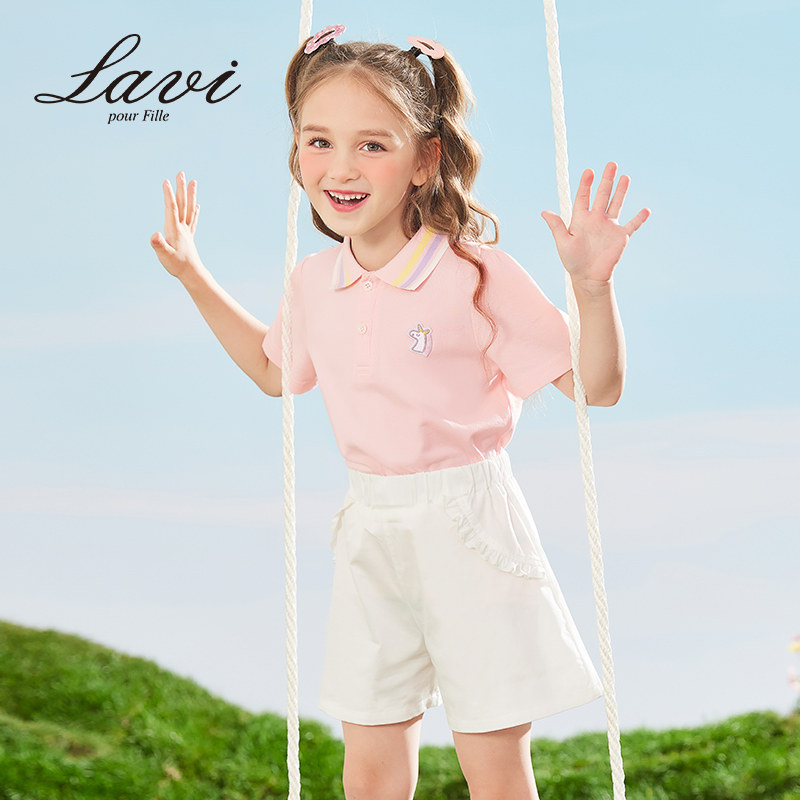 LAVI儿童夏季新款纯棉短袖Polo衫中大女童休闲上衣宝宝童装T恤女高性价比高么？