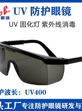 紫外线光疗仪防护眼镜  防强光深色UV灯管紫外防护镜灰色防风护目