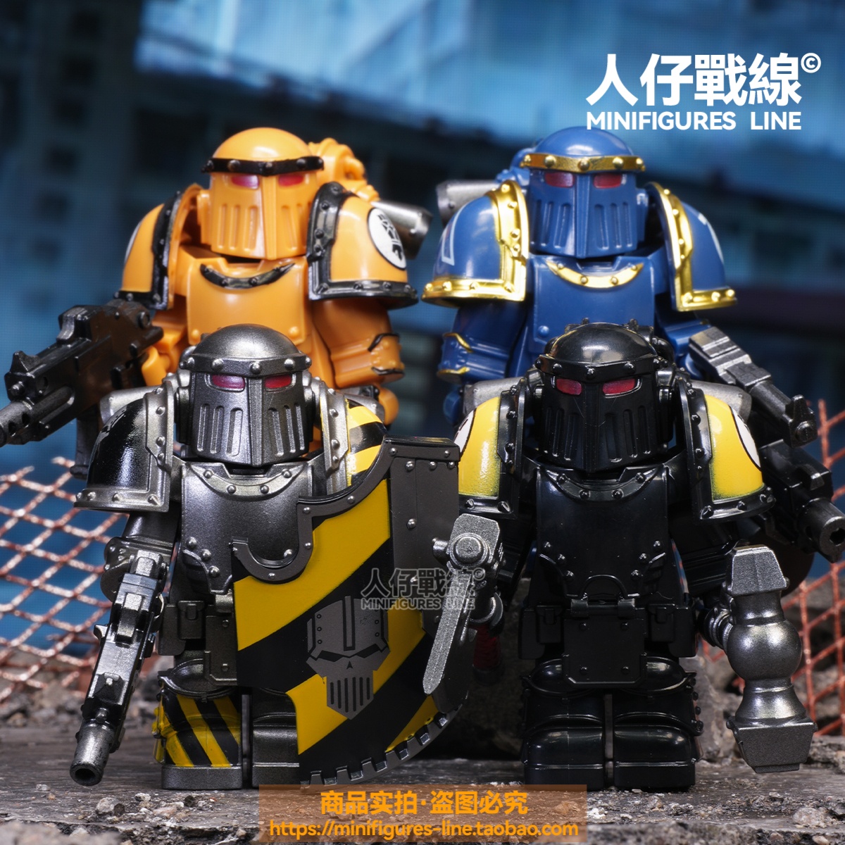 战锤40K动力甲MK3极限战士钢铁勇士第三方拼装积木人仔玩具模型