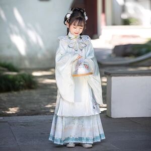 新款原创儿童汉服女童春夏古风超仙云肩唐装汉元素刺绣中国风古装