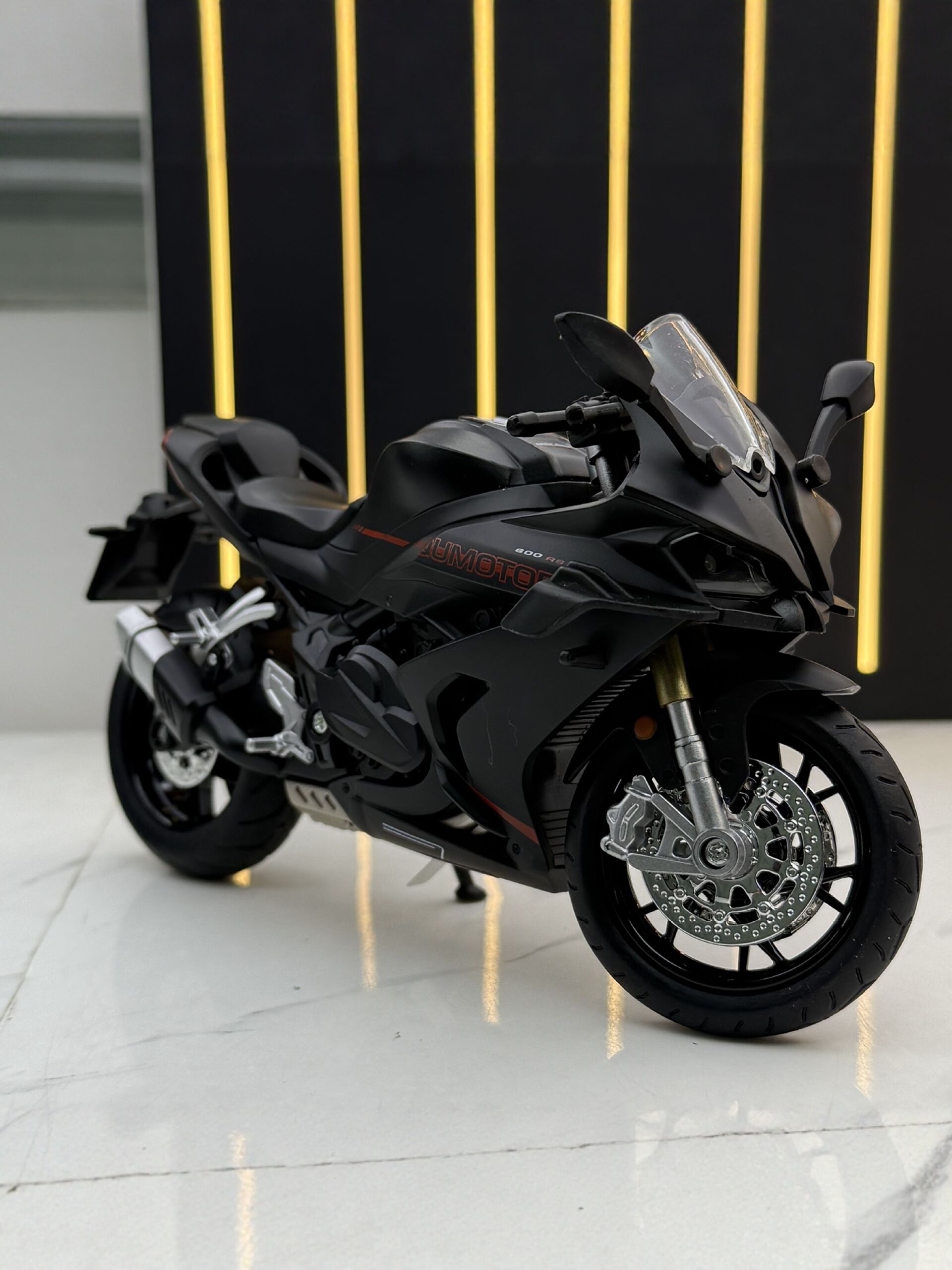 钱江赛600RS 合金摩托车模型1:12灯光音效收藏摆件男孩玩具车礼物