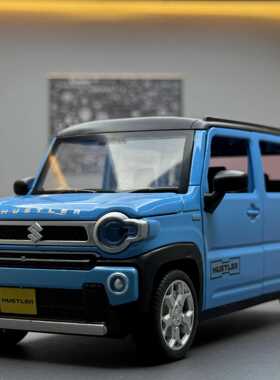潮玩合金汽车模型1:22铃木Hustler 灯光音效回力开门儿童玩具车模