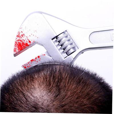 Halloween hair band simulation of wearing a hair fascinator