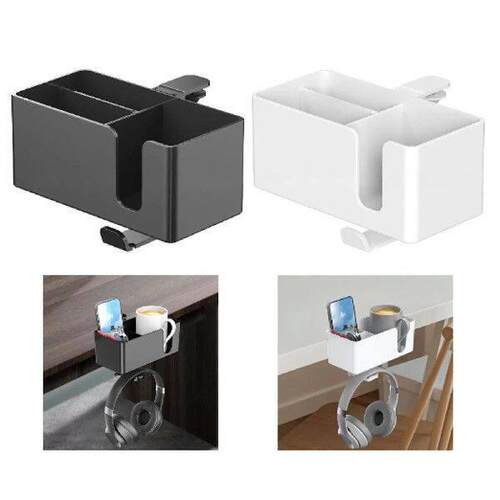 4 in 1 Desk Cup Holder Headphone Hanger Rotating Dorm Phone