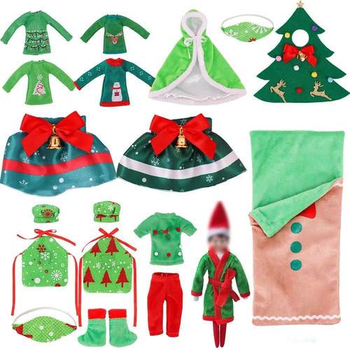 Kawaii Elf On The Shelf Christmas Accessories Green Series S