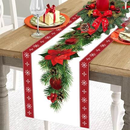 Christmas Table Runner Merry Christmas Decoration for Home X