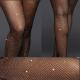 Sexy Mesh Stockings Women Tights Rhinestone Fishnet Pantyhos
