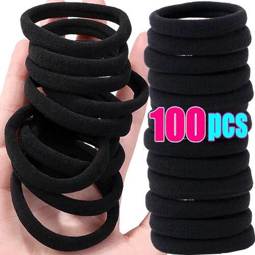 High Elastic Hair Bands for Women Girls Black Hairband Rubbe