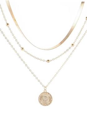 女士项炼春季新款简单多层吊坠炼