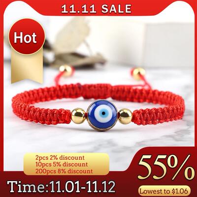 New Evil Eye Braided Bracelet Lucky Red Black Color Thread C