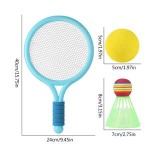1 Set Beach Tennis Kids Dual Shuttlecock BadmintonTennis Rac