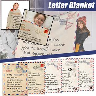 INS explosion style envelope letter writing flannel blanket