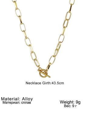 Thick Chain Toggle Clasp Necklaces Mixed Linked Circle Neckl