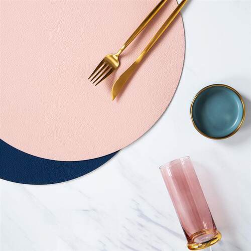 round leather placemat waterproof household bowl dish mats