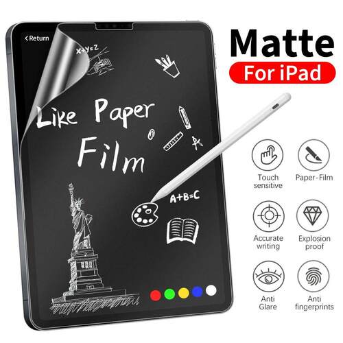 For iPad 10 9 9th 10th Generation 10.9 Pro 13 11 M4 M2 12.9 6th Paper Film Like Screen Protector Air