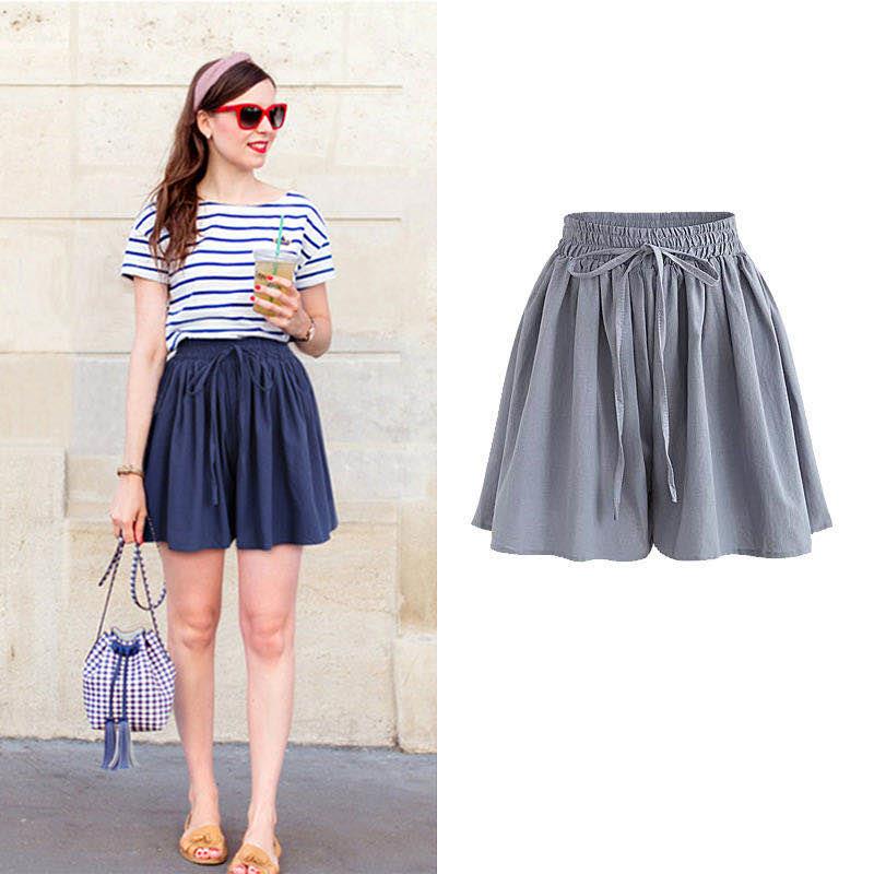 summer ladies short pants high waist casual shorts for women