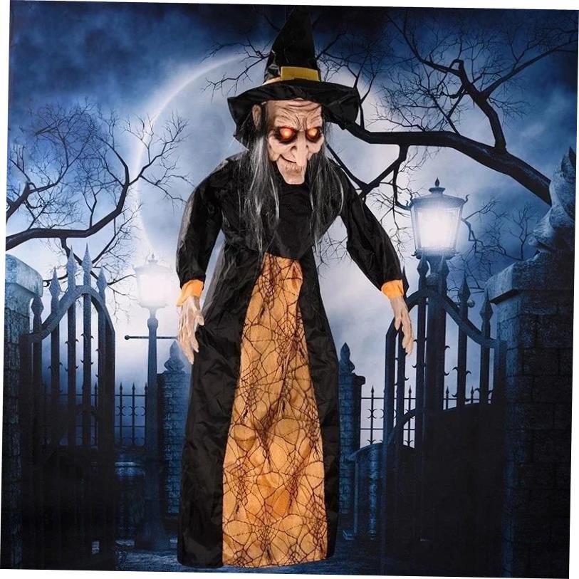 Halloween Witch Ghost Decor Horror Pendant Glowing Prank Pro