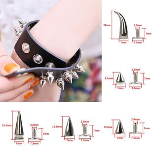 10/100Pcs Silver Cone Studs Spikes Leather Rivet For Cool Pu