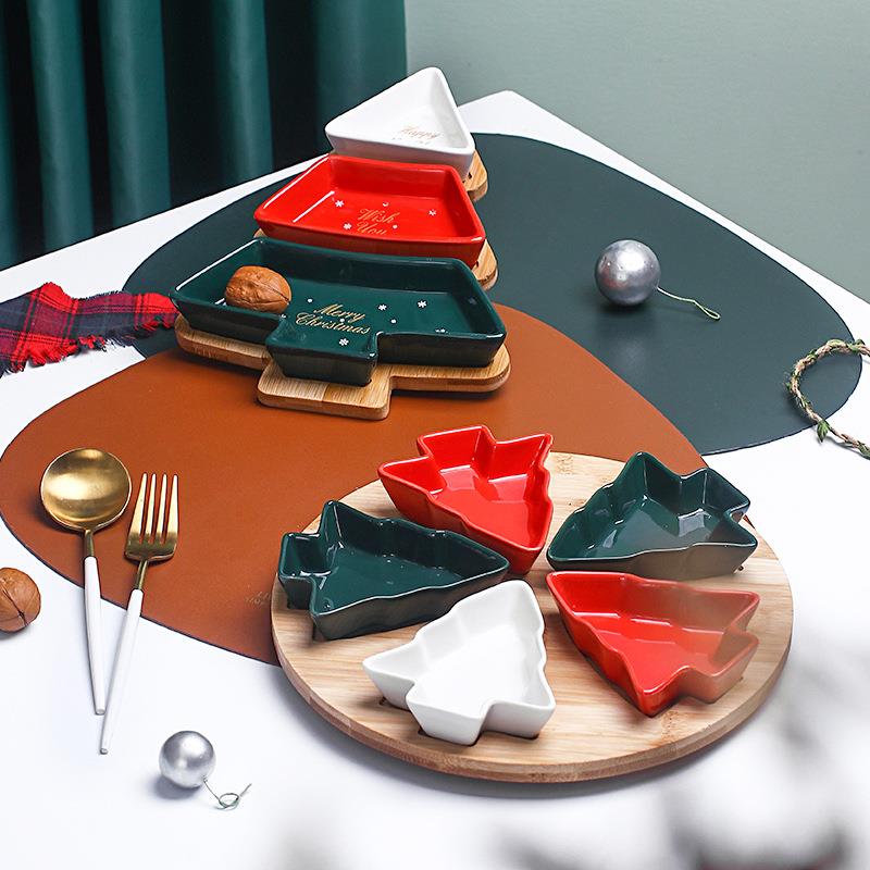 Nordic Christmas Ceramic Turntable Snack Tray