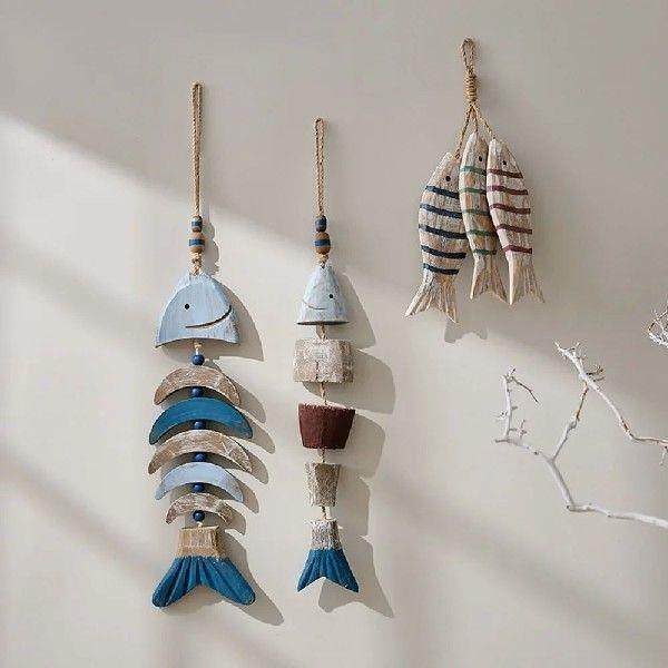1Pcs Vintage Mediterranean Style Wooden Fish Skewers