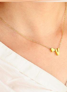 fashion jewelry necklace letter short women chain heart