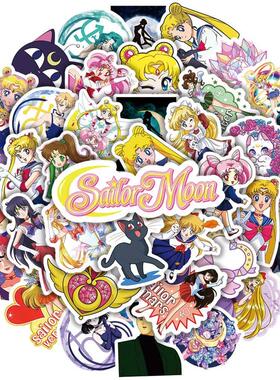 50pcs Cartoon Sailor Moon Stickers Anime Graffiti Stic