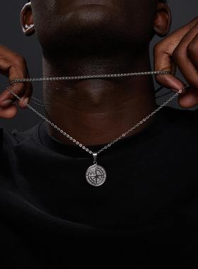Necklaces for Men Sailing Travel Compass Pendant Stainless