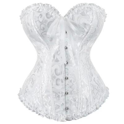 Women Vintage Overbust Corset ops Gothic Victorian Lace-up B