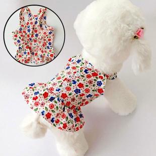 Summer Dog Clothes Cute Floral Sling Dress Thin Skirt Sunscr
