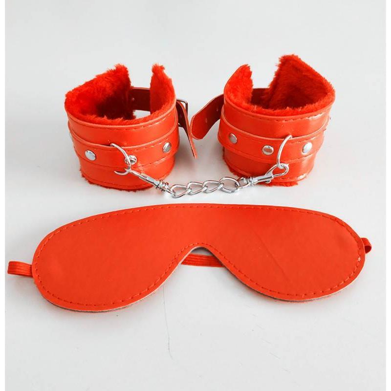 Sex toy binding bondage plush eye mask handcuff set 情趣用品
