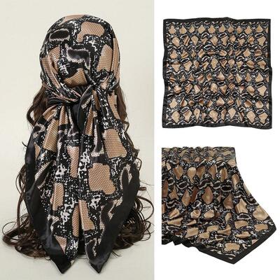 Printed 90 square scarves popular among women 仿真丝丝巾