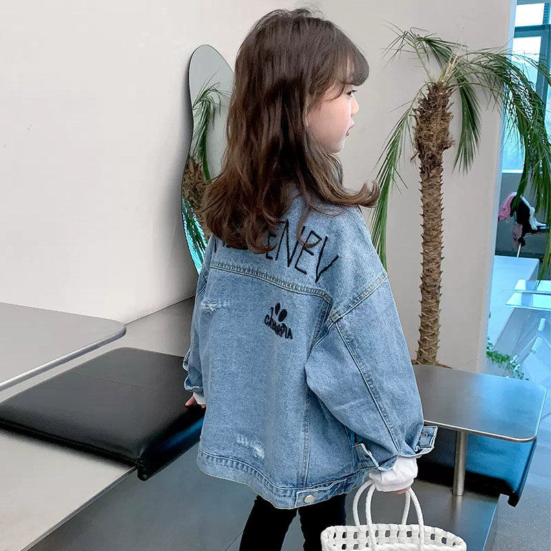 女童休闲上衣春秋季新款儿童韩版宽松软牛仔外套女孩百搭衣服潮