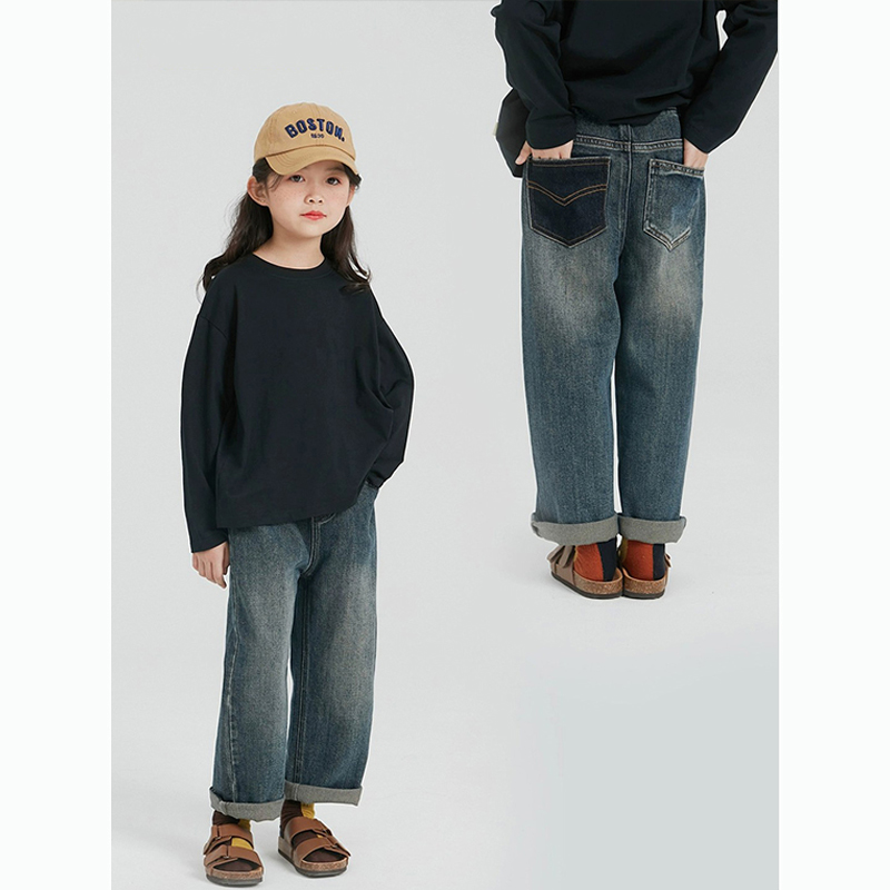 女童复古百搭休闲牛仔裤