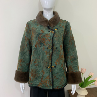 妈妈冬装外套2025新款洋气水貂绒保暖棉袄中老年女装秋冬奶奶大衣