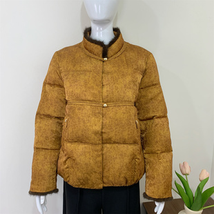 妈妈装羽绒服外套高贵国风中老年女款棉袄贵夫人秋冬装白鸭绒上衣