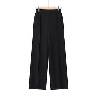 松紧腰宽松弹力阔腿裤 妈妈装 中老年人女装 百搭休闲直筒裤 秋冬长裤