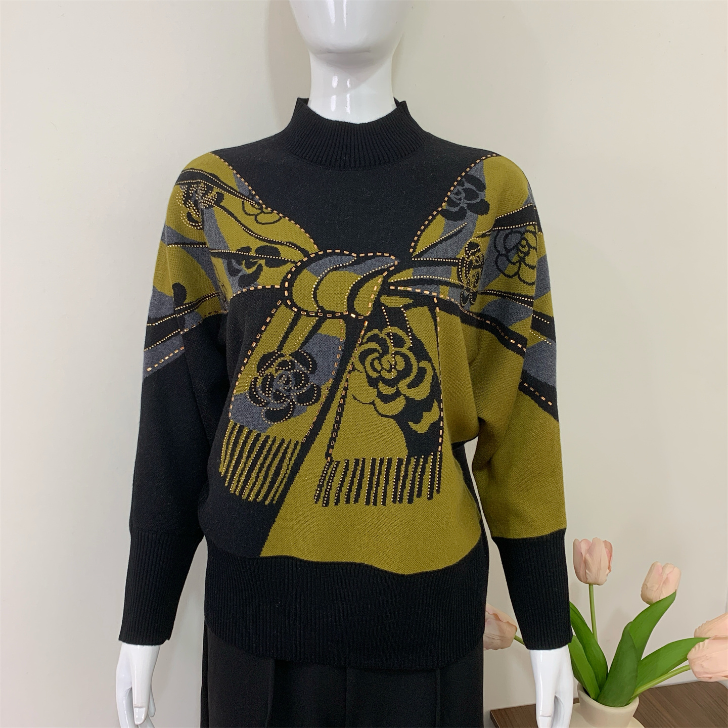 妈妈秋冬装时尚半高领打底衫毛衣