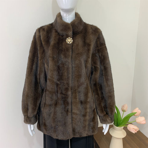 妈妈秋冬装洋气保暖皮毛一体外套