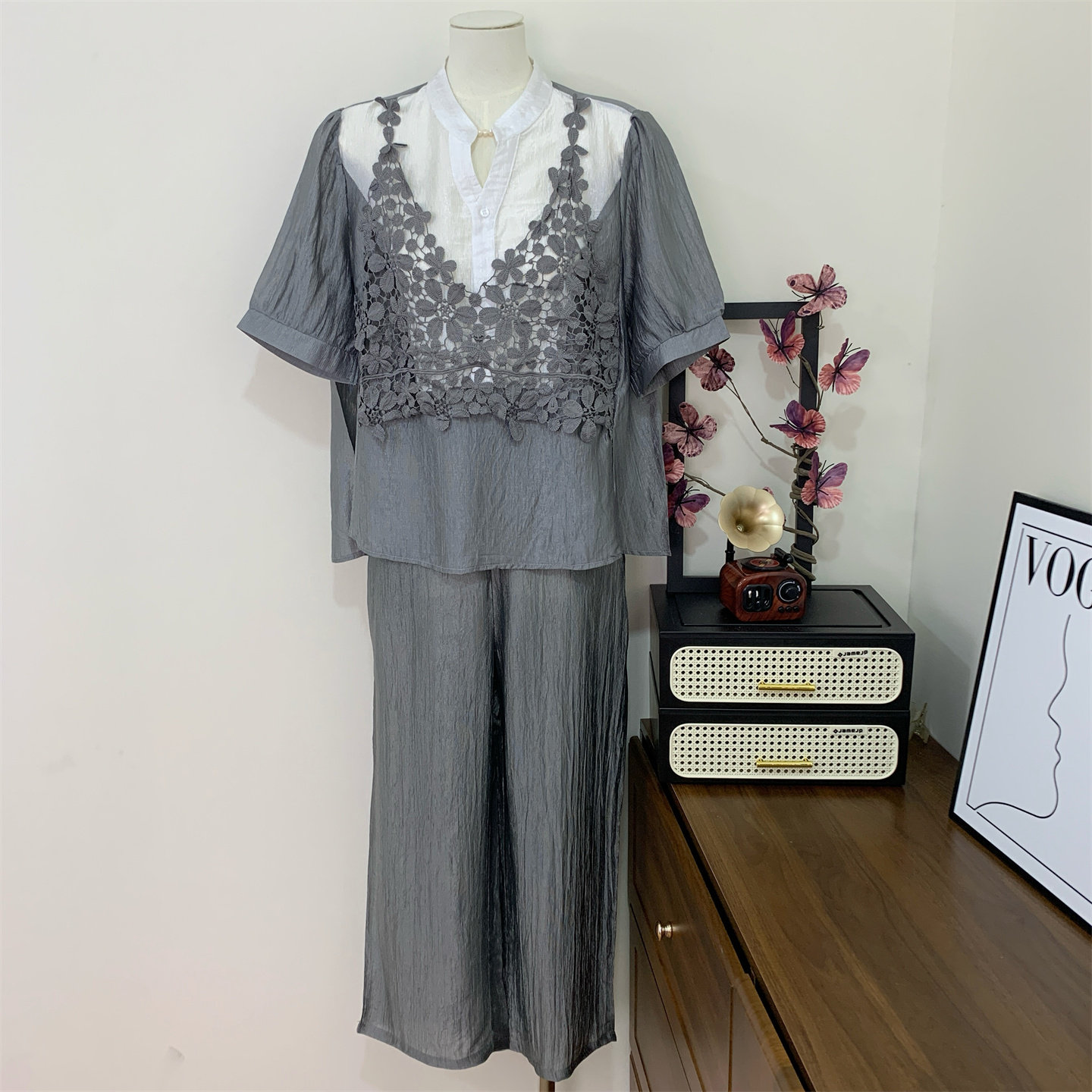 时尚套装洋气中年女装2026新款妈妈夏装宽松两件套上衣裤子母亲节