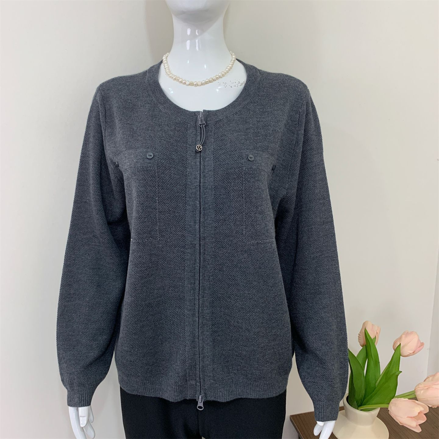 中年妈妈春秋装洋气针织开衫外套