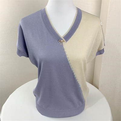 中年妈妈装冰丝短袖薄款T恤衫女