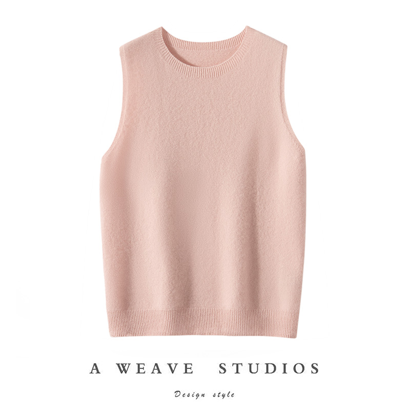 100%山羊绒背心女圆领修身显瘦百搭外穿内搭打底衫