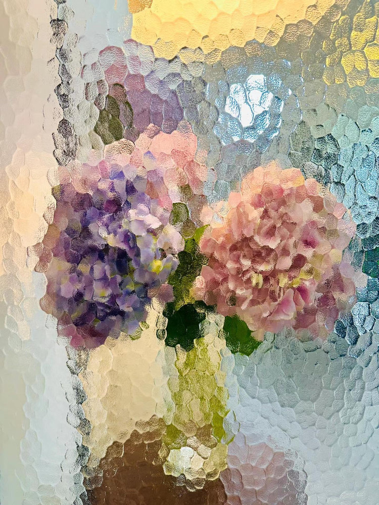 Ультра-белый водяной гофрированный стеклянный экран water cube с тиснением, художественная стеклянная перегородка, гостиная, спальня, ванная комната, половина стены Изображение 1