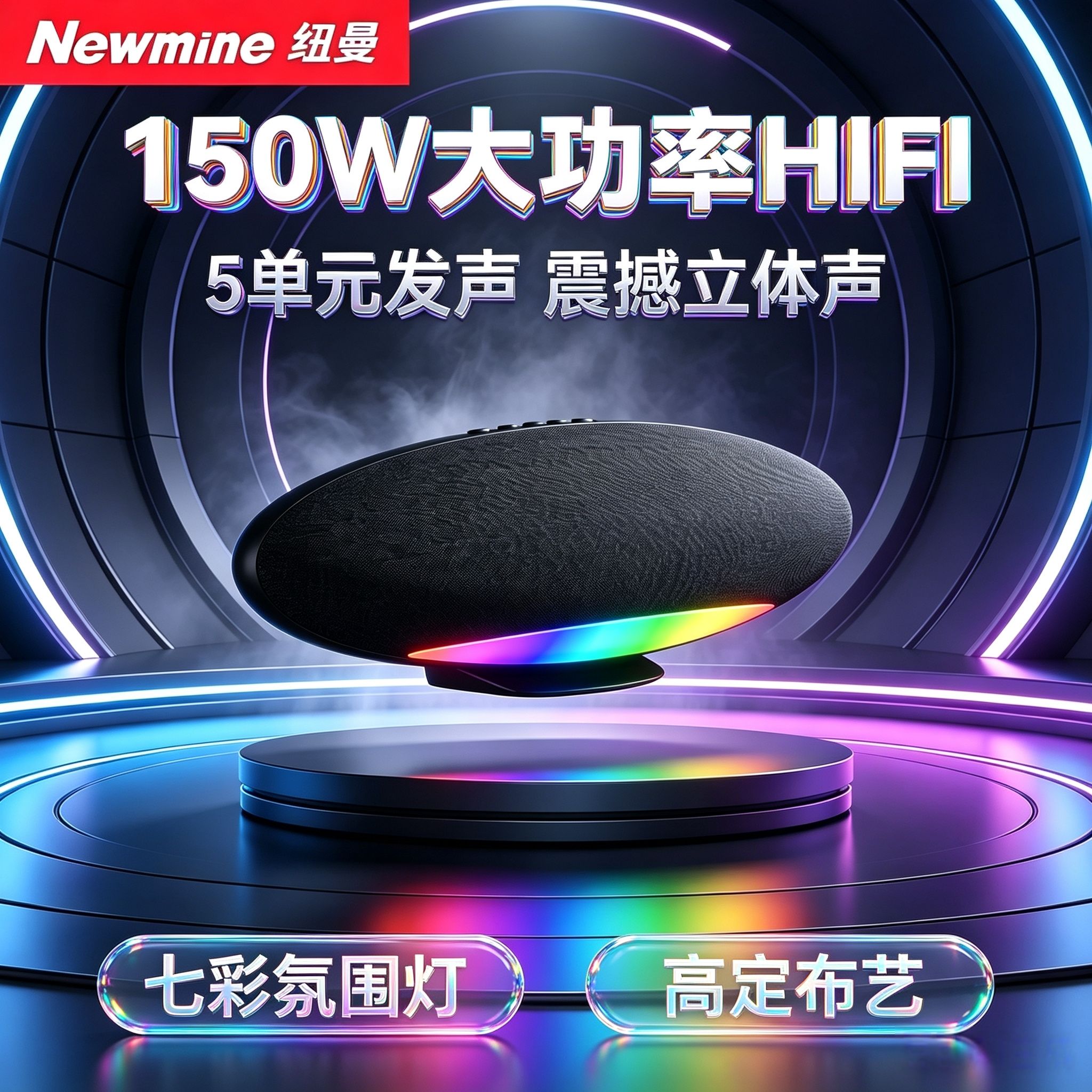 Newmine/纽曼 S22飞艇音响蓝牙无线音箱低音炮环绕立体声高音质