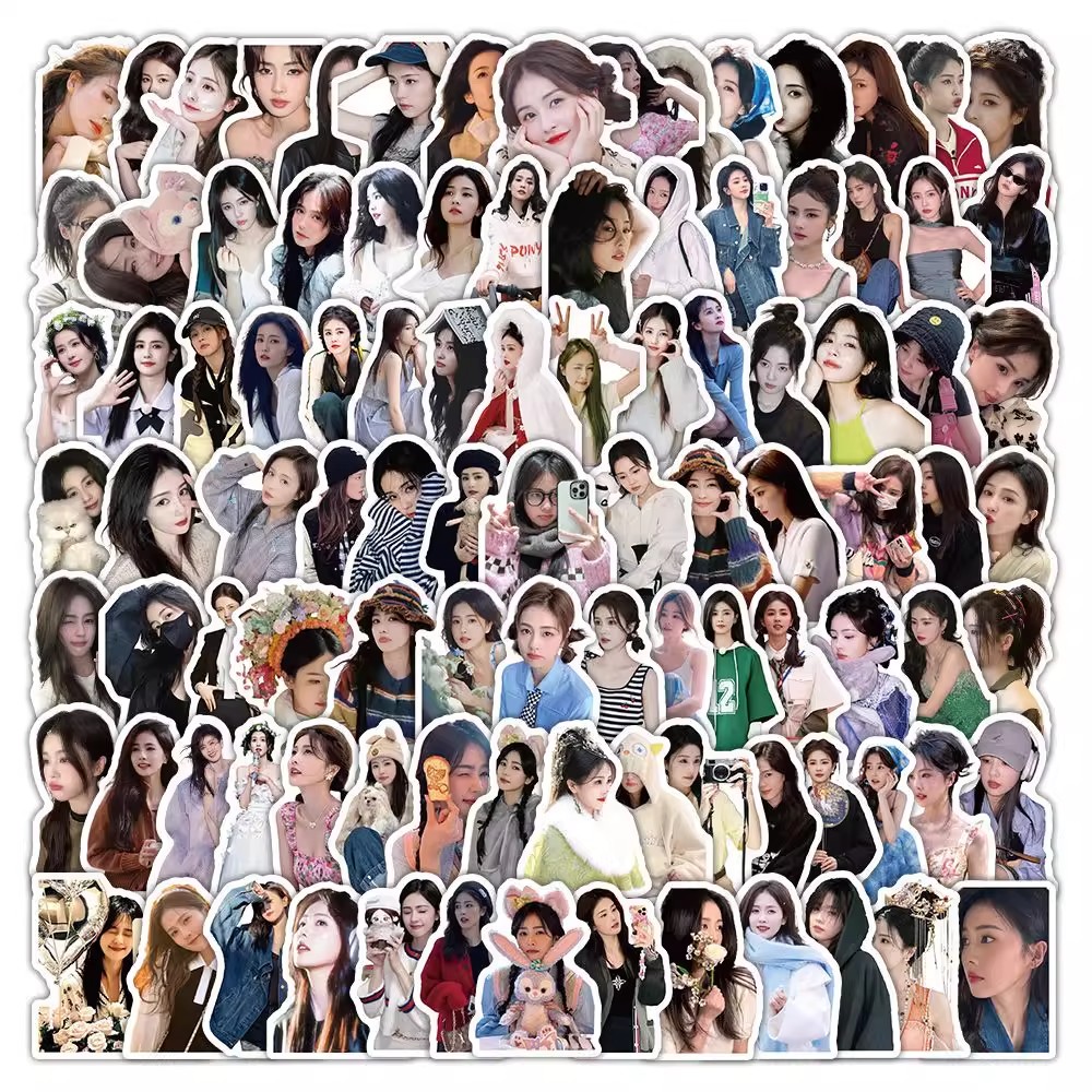 100张不重复白鹿新款高颜值人气贴纸DIY明星周边手机装饰贴画防水