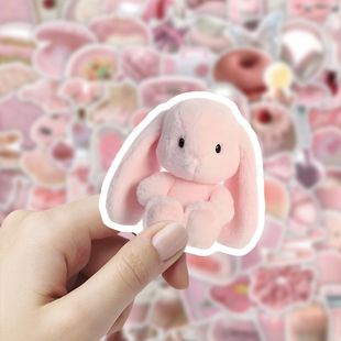 200贴粉色少女贴纸ins物件韩系可爱创意手机手账diy防水装 饰贴画